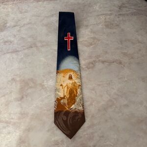 Religious Themed Easter Church Tie Cross and Jesus Design - Roberto Cellini